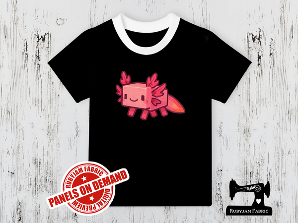 Axolotl Gamer Pink - BLACK - Panels On Demand