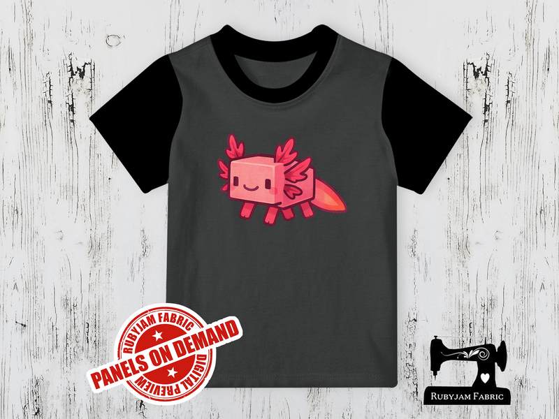 Axolotl Gamer Pink - CHARCOAL GREY - Panels On Demand