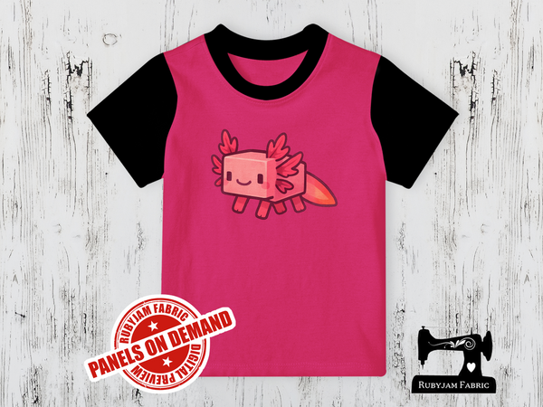 Axolotl Gamer Pink - FUCHSIA - Panels On Demand