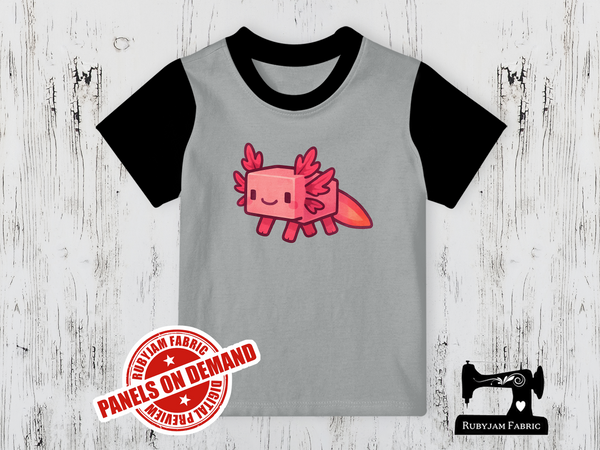 Axolotl Gamer Pink - HEATHER GREY - Panels On Demand
