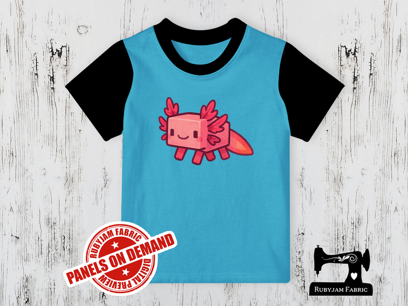 Axolotl Gamer Pink - LIGHT BLUE - Panels On Demand