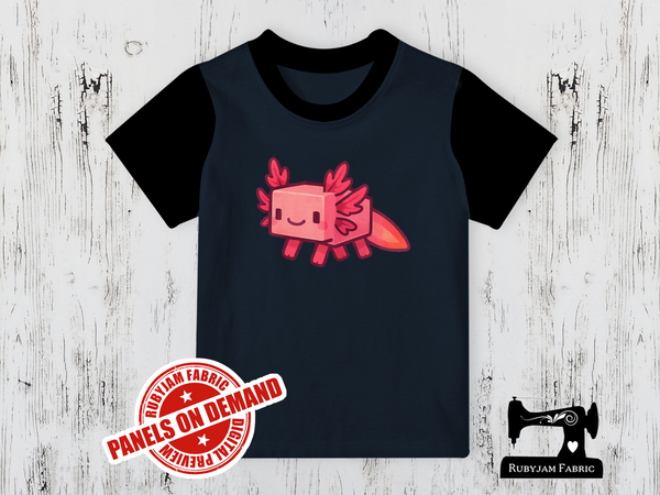Axolotl Gamer Pink - NAVY BLUE - Panels On Demand