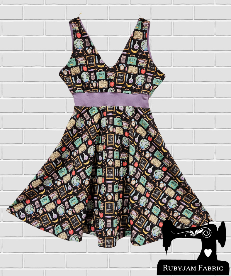 Back To School - cotton lycra - 150cm wide - clearance