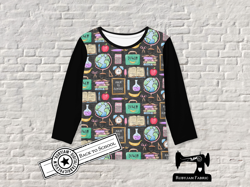Back To School - cotton lycra - 150cm wide - clearance