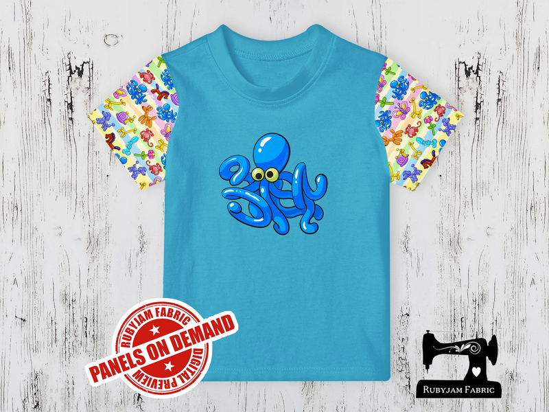 Balloon Animal Octopus - LIGHT BLUE - Panels On Demand