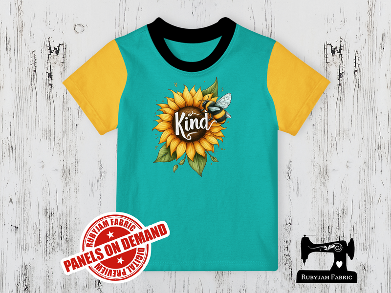 Bee Kind Sunflower - MINT GREEN - Panels On Demand