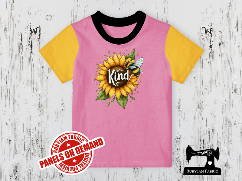 Bee Kind Sunflower - LIGHT PINK - Panels On Demand