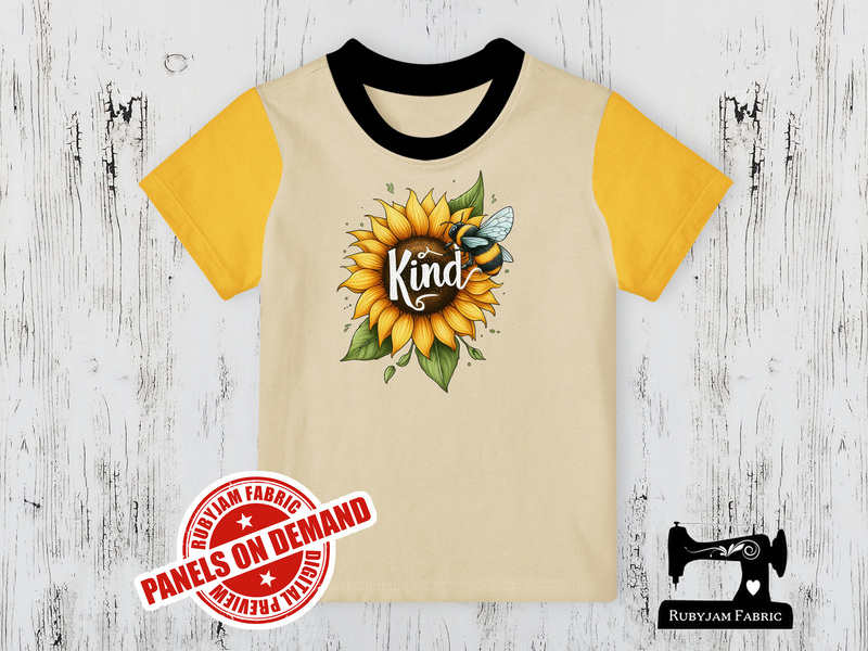Bee Kind Sunflower - SAND BEIGE - Panels On Demand