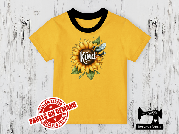 Bee Kind Sunflower - YELLOW - Panels On Demand