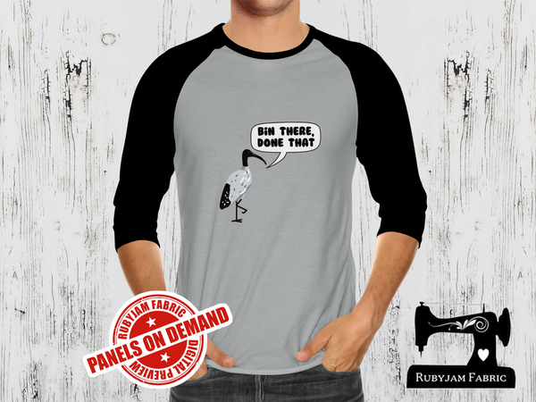 Bin There, Done That (Bin Chicken Ibis) - HEATHER GREY - Panels On Demand