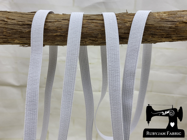 1M Woven Polyester SWIMWEAR Elastic WHITE (10mm wide)