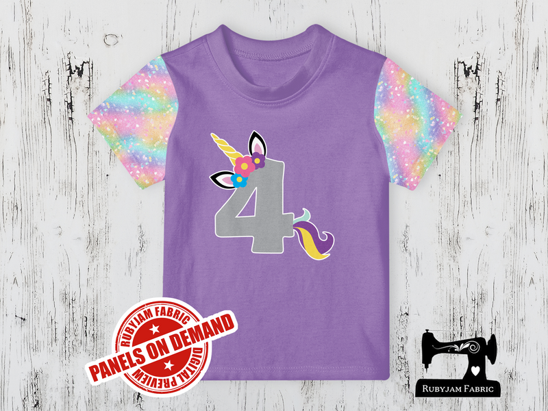 Number 4 Unicorn - LIGHT PURPLE - Panels On Demand