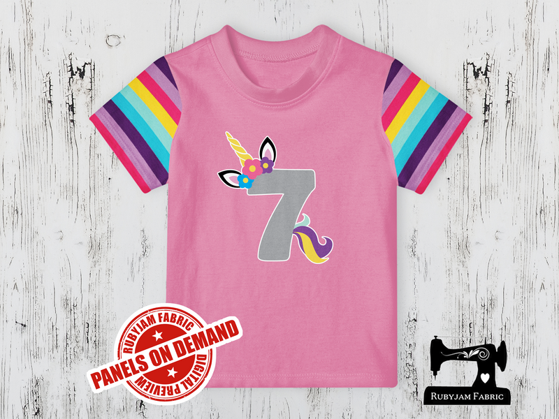 Number 7 Unicorn - LIGHT PINK  - Panels On Demand