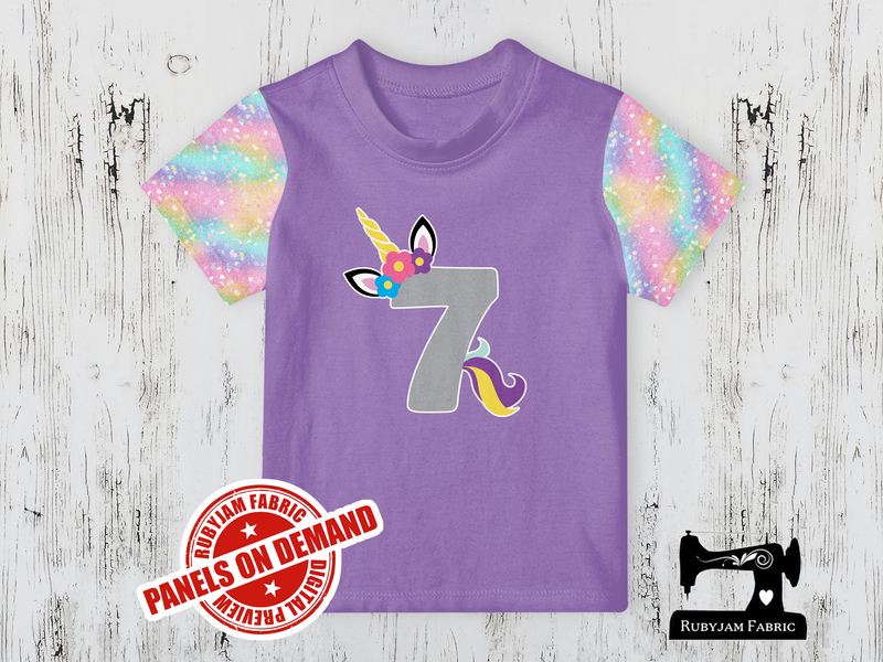 Number 7 Unicorn - LIGHT PURPLE - Panels On Demand