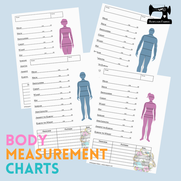 Rubyjam Fabric - Body Measurement Chart - Girls