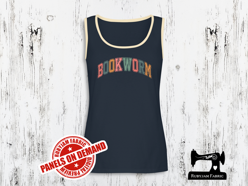 Bookworm Varsity Style - NAVY BLUE - Panels On Demand