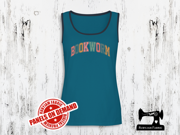 Bookworm Varsity Style - TEAL BLUE - Panels On Demand