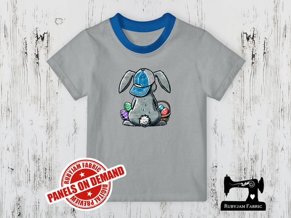 Easter Bunny Back - HEATHER GREY - Panels On Demand