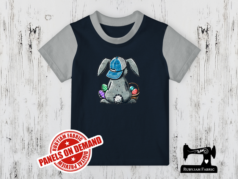 Easter Bunny Back - NAVY BLUE - Panels On Demand