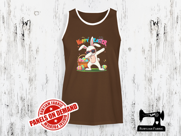 Dabbing Easter Bunny - Happy Easter - BROWN - Panels On Demand