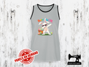 Dabbing Easter Bunny - Happy Easter - HEATHER GREY - Panels On Demand