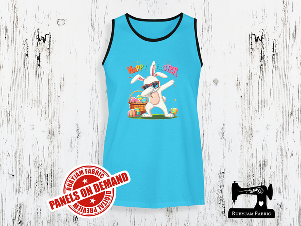 Dabbing Easter Bunny - Happy Easter - LIGHT BLUE - Panels On Demand