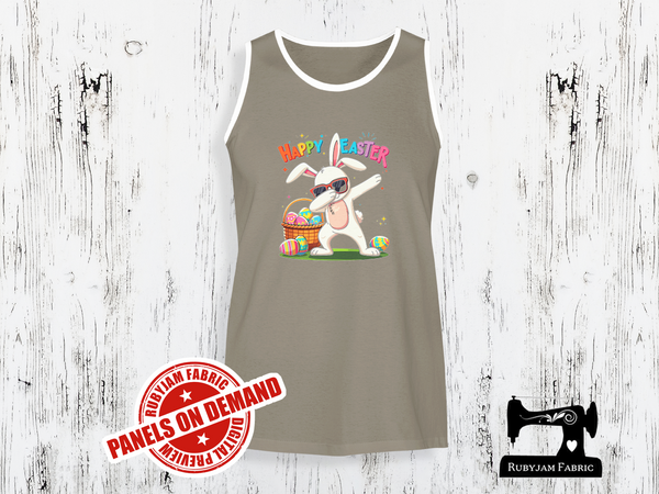 Dabbing Easter Bunny - Happy Easter - LIGHT GREY - Panels On Demand
