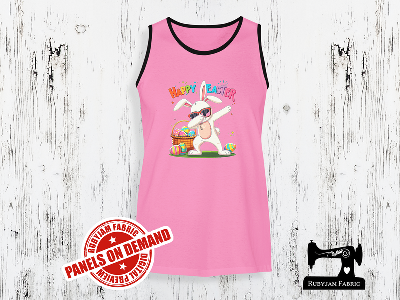 Dabbing Easter Bunny - Happy Easter - LIGHT PINK - Panels On Demand