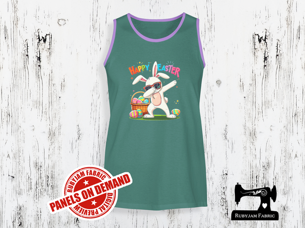 Dabbing Easter Bunny - Happy Easter - SAGE GREEN - Panels On Demand