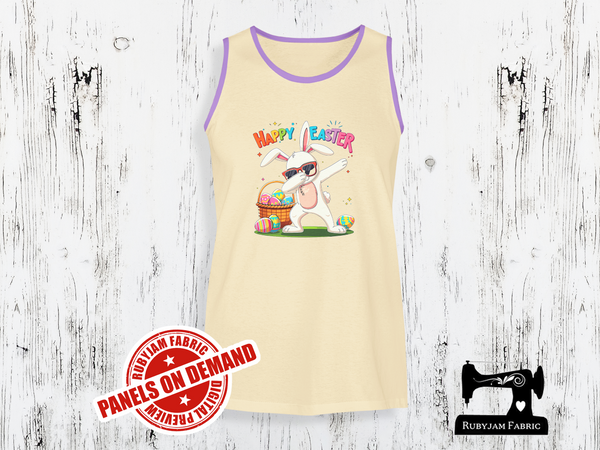 Dabbing Easter Bunny - Happy Easter - SAND BEIGE - Panels On Demand