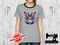 Rainbow Bunny Head - HEATHER GREY - Panels On Demand