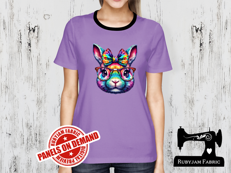 Rainbow Bunny Head - LIGHT PURPLE - Panels On Demand