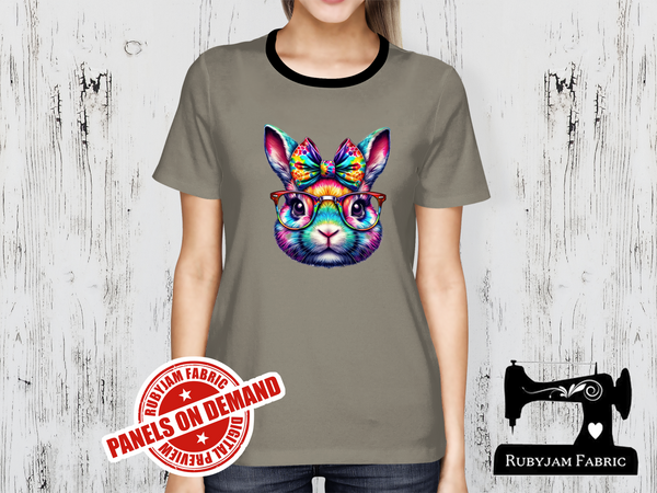 Rainbow Bunny Head - LIGHT GREY - Panels On Demand