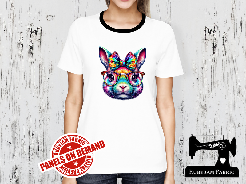 Rainbow Bunny Head - WHITE - Panels On Demand