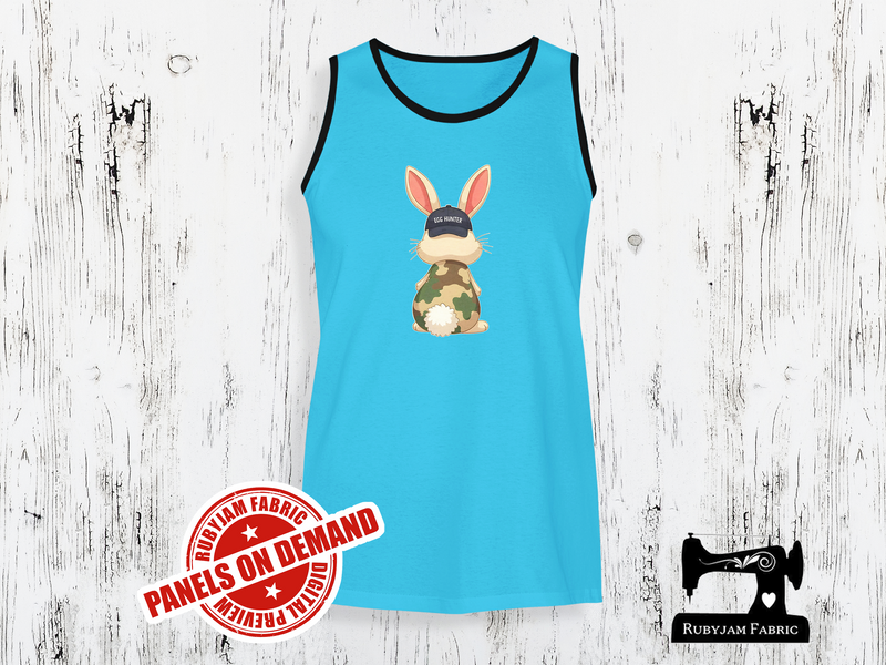 Easter Bunny Camo Egg Hunter - LIGHT BLUE - Panels On Demand