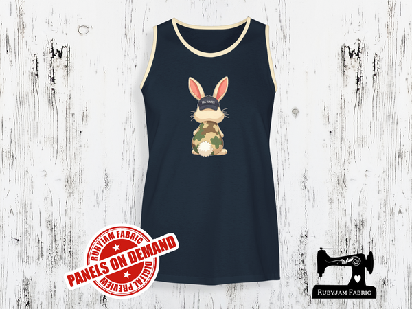 Easter Bunny Camo Egg Hunter - NAVY BLUE - Panels On Demand