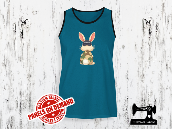Easter Bunny Camo Egg Hunter - TEAL BLUE - Panels On Demand