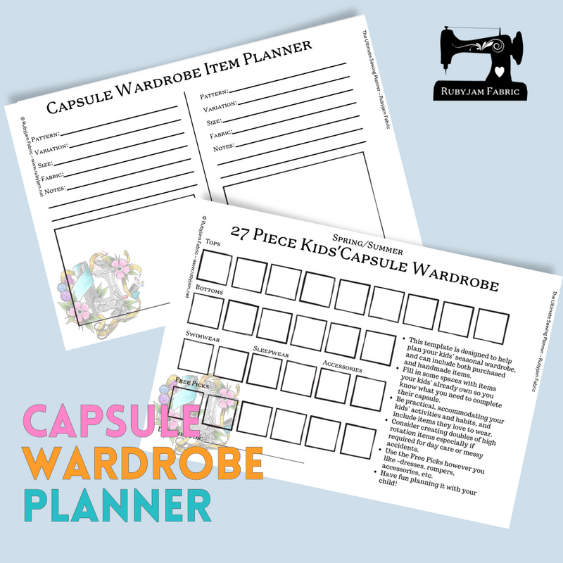 Rubyjam Fabric Capsule Planner - Spring/Summer - Kids' Version