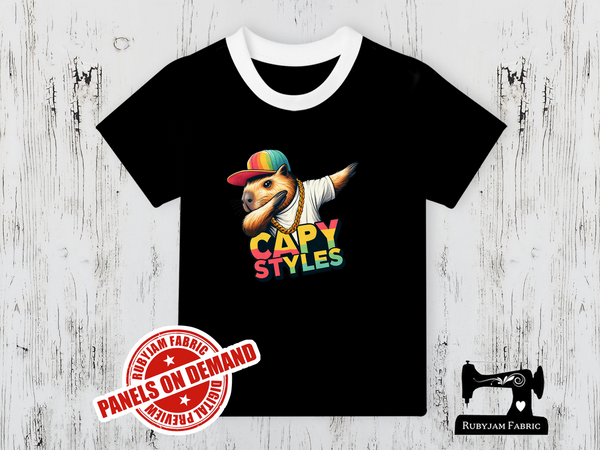 Capy Styles Dabbing Capybara - BLACK - Panels On Demand