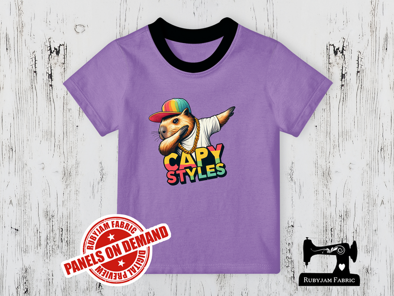 Capy Styles Dabbing Capybara - LIGHT PURPLE - Panels On Demand