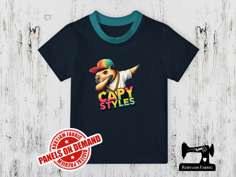 Capy Styles Dabbing Capybara - NAVY BLUE - Panels On Demand