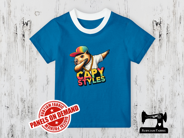 Capy Styles Dabbing Capybara - TURQUOISE BLUE - Panels On Demand