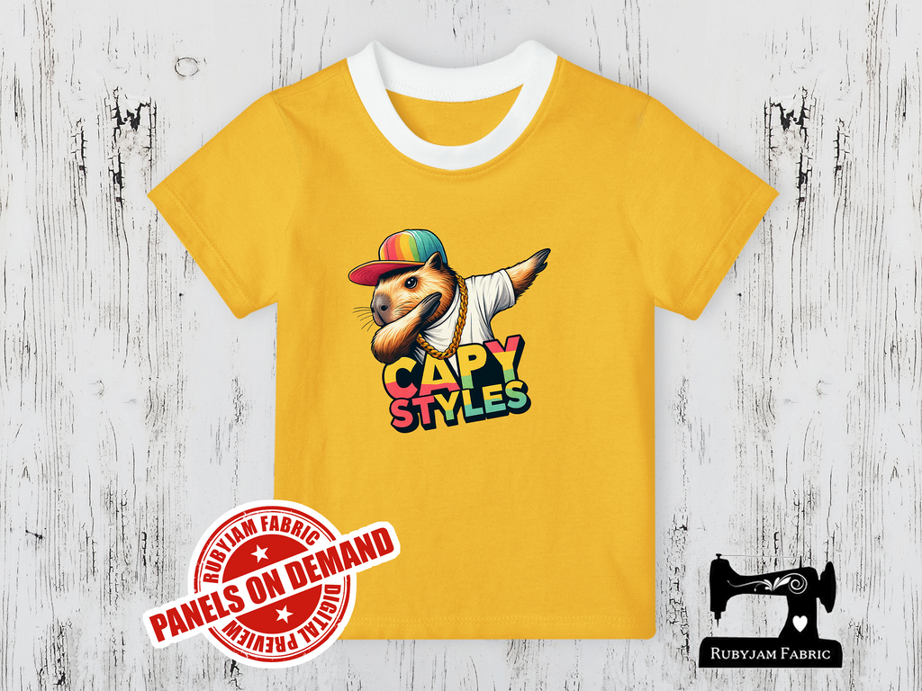Capy Styles Dabbing Capybara - YELLOW - Panels On Demand – Rubyjam Fabric