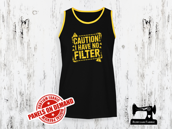 Caution I Have No Filter (yellow) - BLACK - Panels On Demand