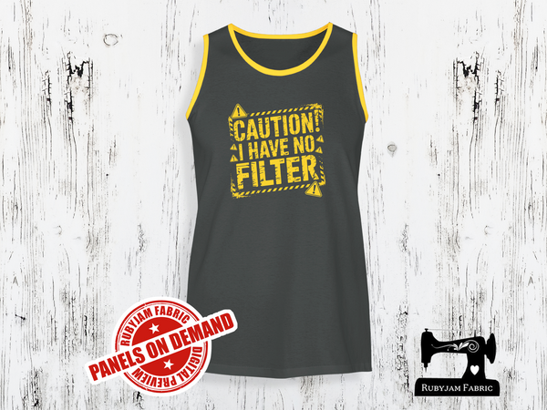 Caution I Have No Filter (yellow) - CHARCOAL GREY - Panels On Demand