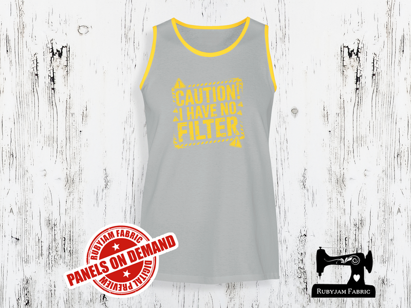 Caution I Have No Filter (yellow) - HEATHER GREY - Panels On Demand