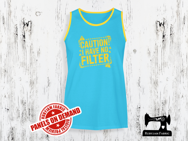 Caution I Have No Filter (yellow) - LIGHT BLUE - Panels On Demand