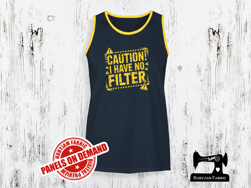 Caution I Have No Filter (yellow) - NAVY BLUE - Panels On Demand
