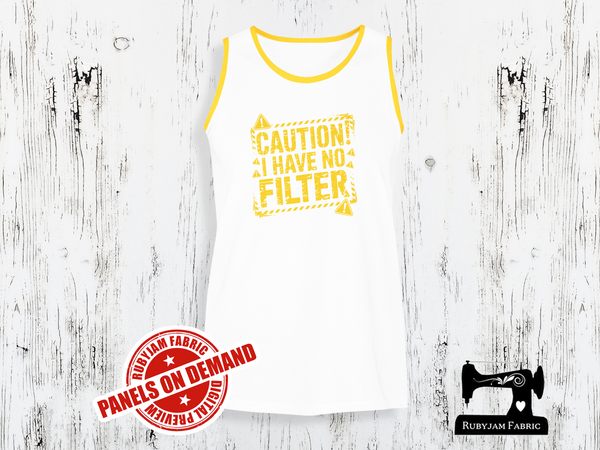 Caution I Have No Filter (yellow) - WHITE - Panels On Demand
