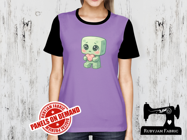 Chibi Creep Love Heart - LIGHT PURPLE - Panels On Demand